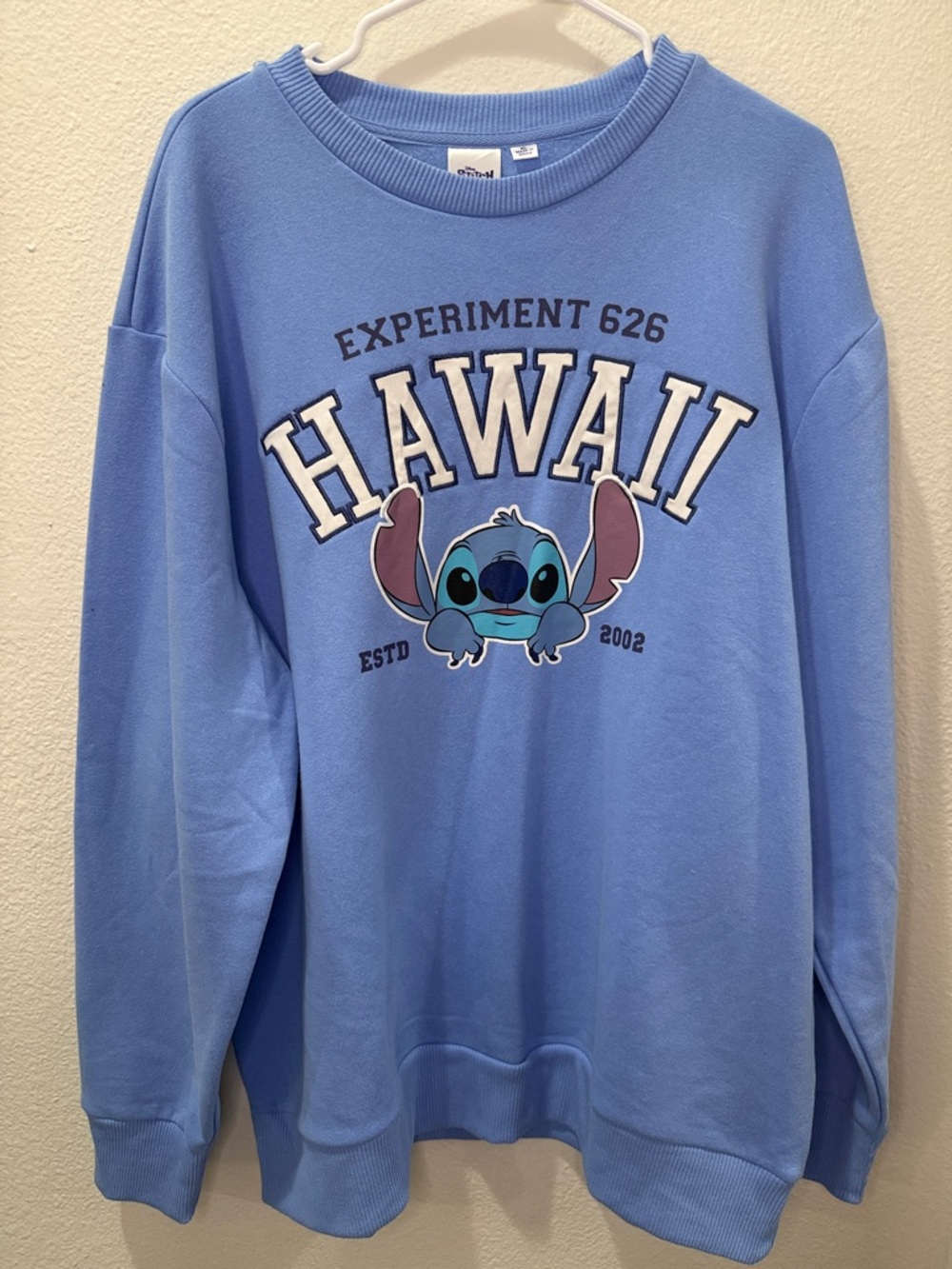 XL Disney Blue Stitch "Hawaii" Crewneck Sweater NWOT
